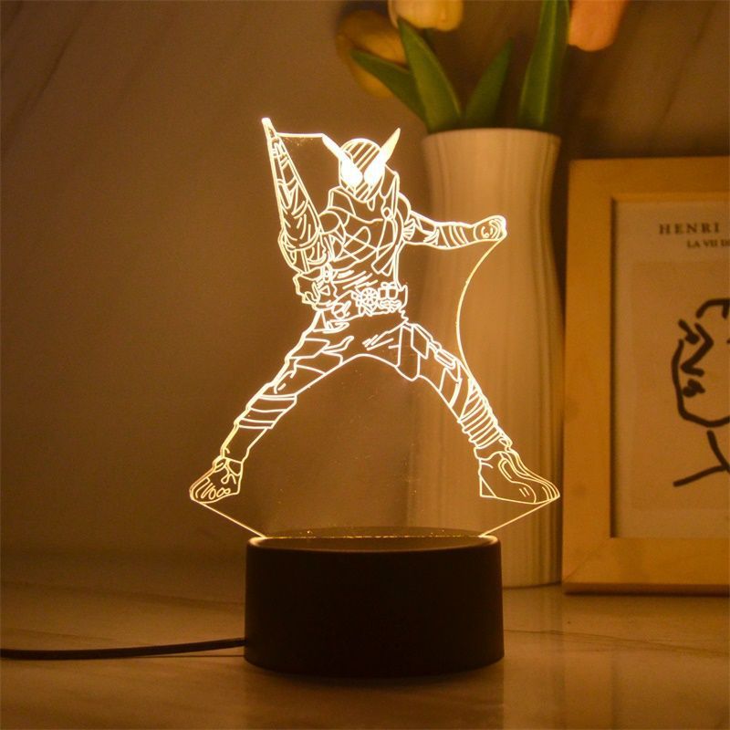 Luz Noturna Led 3d Kamens Riders Constrói Cores Que Mudam De Cor