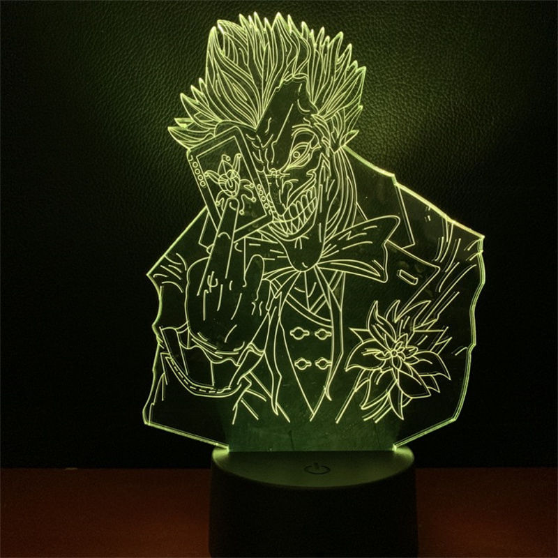 Led Night Light Jokers 3d Que Muda De Cor Para Crianças Com Base