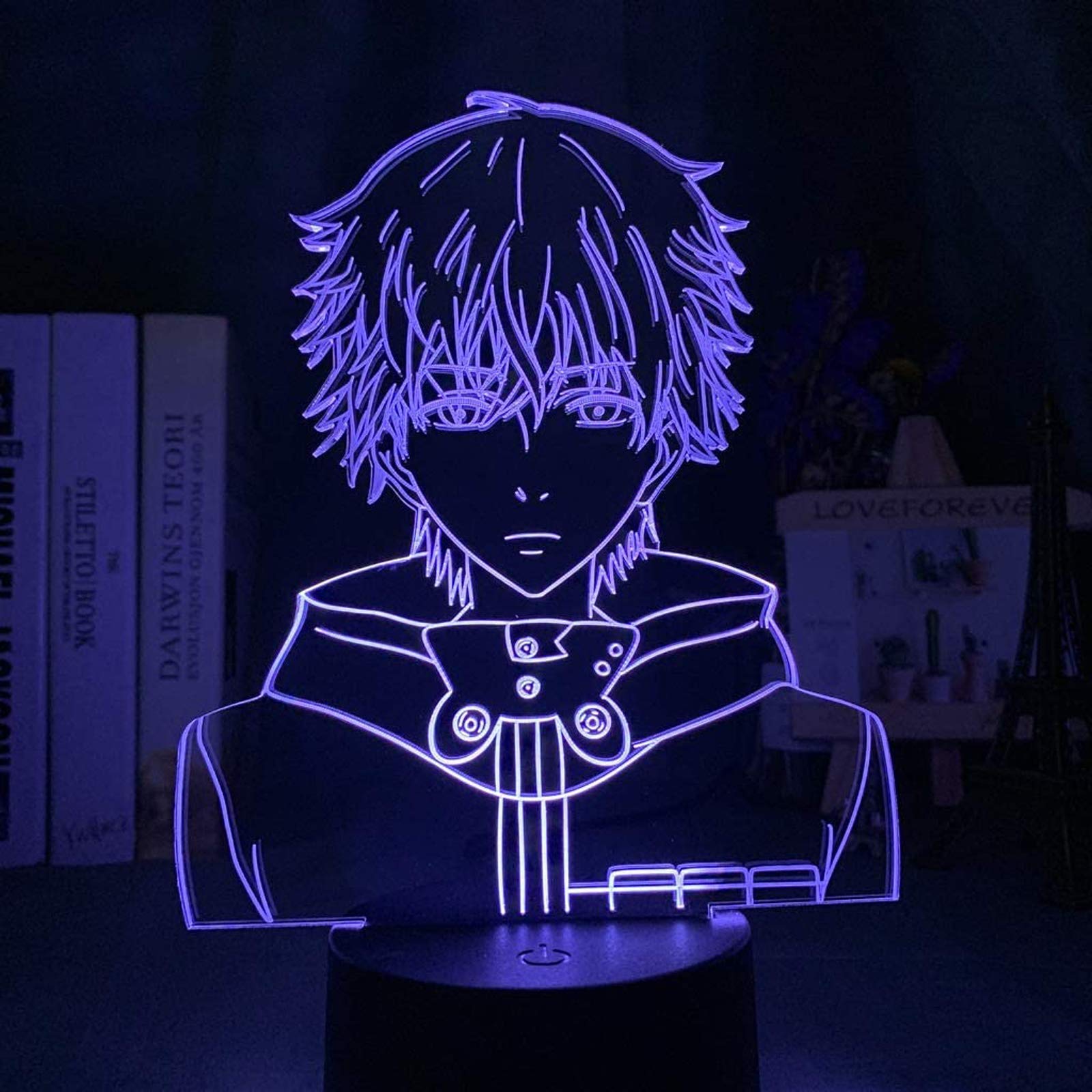 Chworthand Lámpara De Noche Led 3d Kaneki Ken Usb 5v