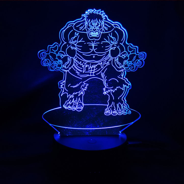 Mudança De Cor Dos Banners Da Luz Noturna Led 3d Hulks Roberts Bruces