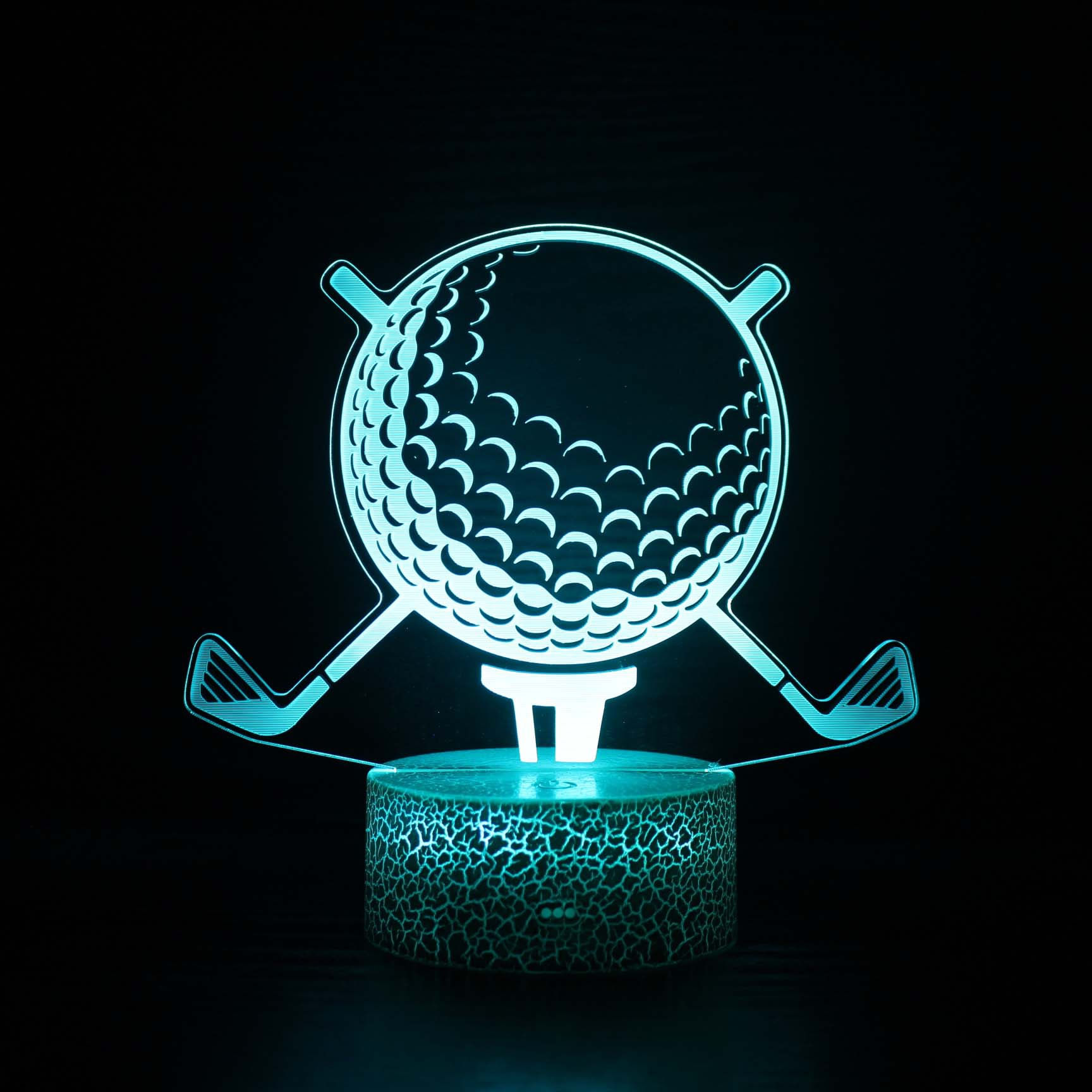 Luz Noturna Led 3D Para Golfe Que Muda De Cor Para Crianças Com Base
