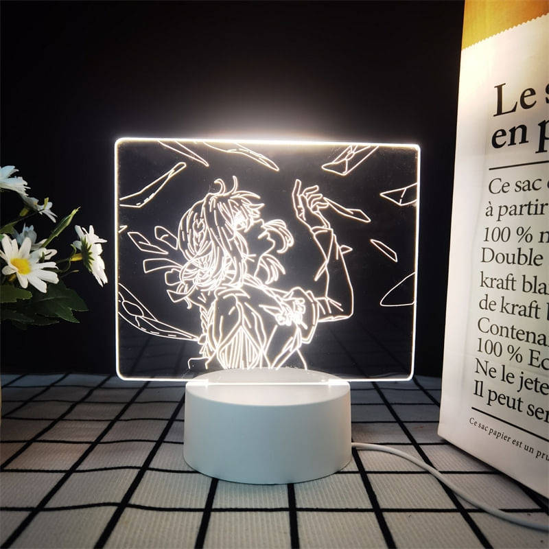 Luz Noturna Led 3D Violets Evers Gardens Violets Evergardens