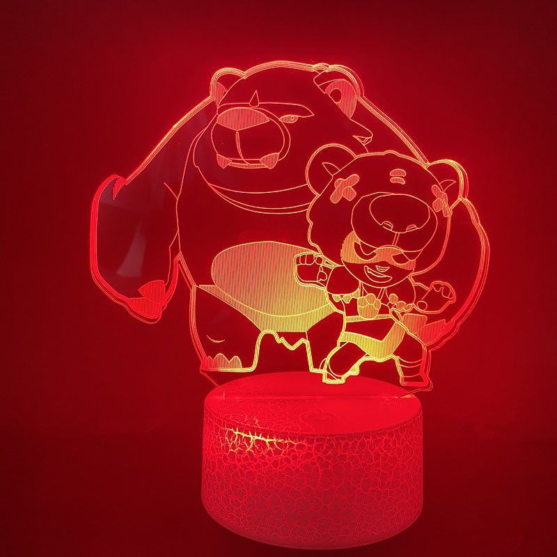 Luz Noturna Led 3d Que Muda De Cor Brawls Stars Nitas Bears