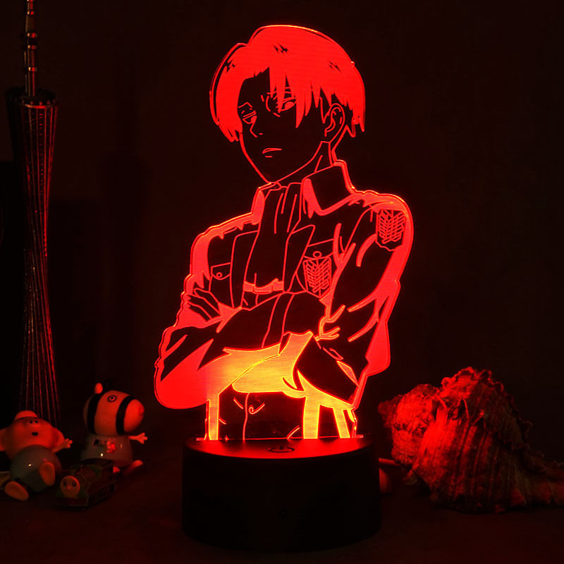Luz Noturna Led 3d Attack On Titans Levi's Ackermans Color C