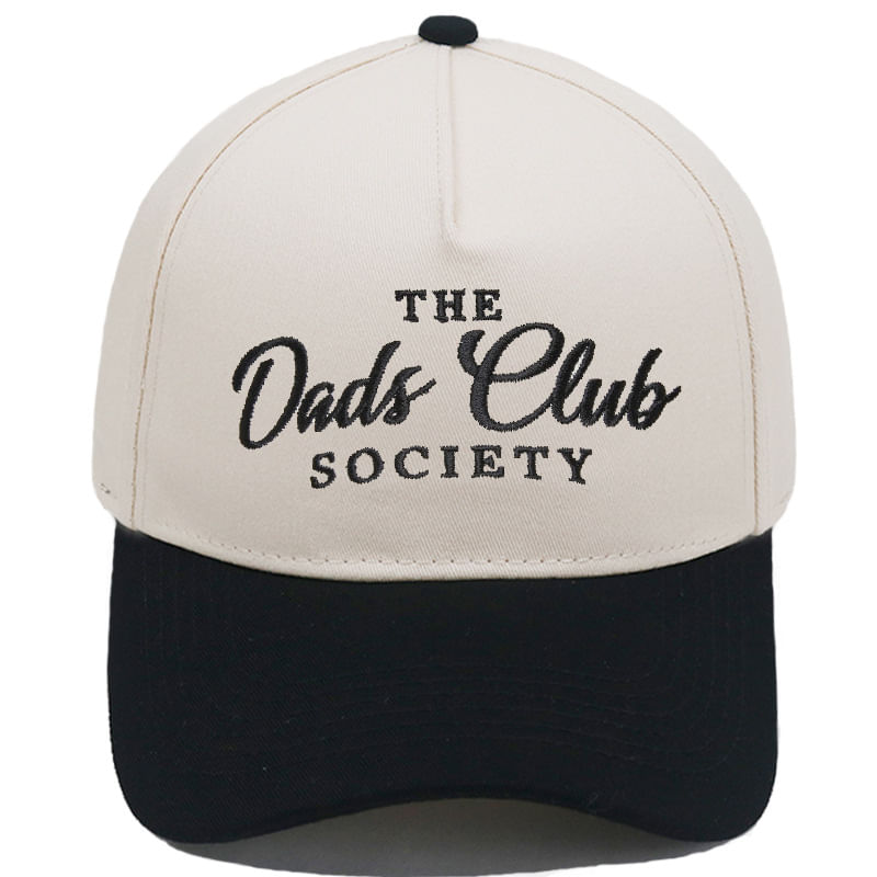 Boné De Beisebol Trucker Cotton Em Dois Tons Bordado Bege/preto