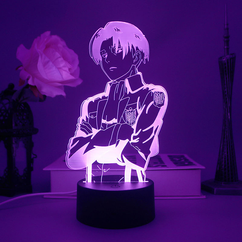 Luz Noturna Led 3d Attack On Titans Levi's Ackermans Color C