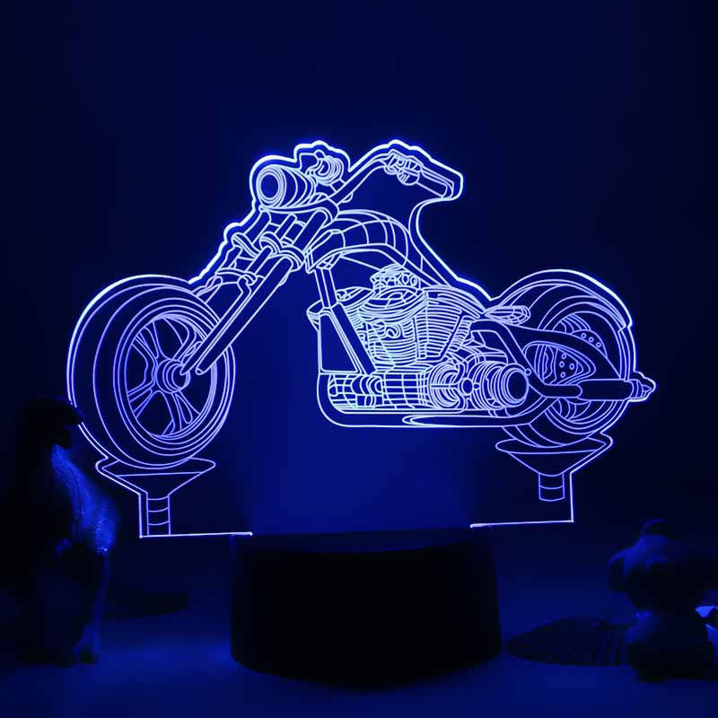 Motocicletas Led 3d Que Mudam De Cor Com Luz Noturna Para Crianças