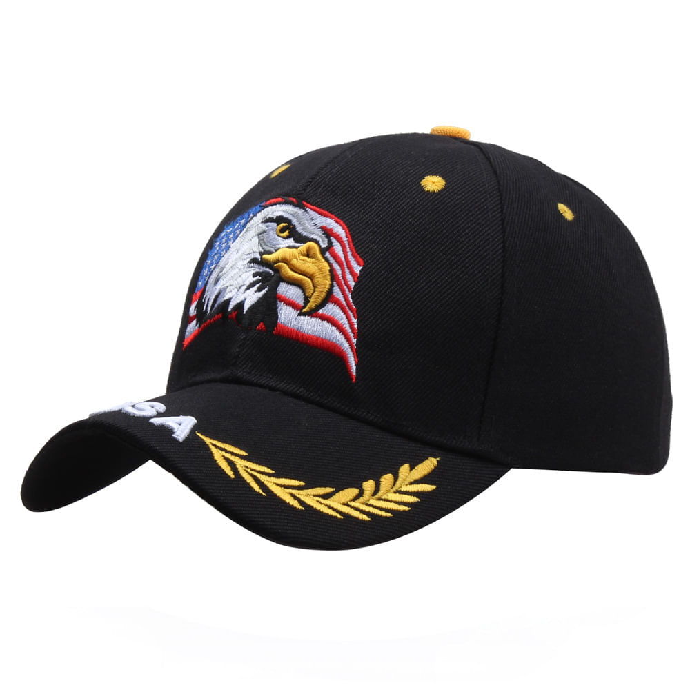 Boné De Beisebol Trucker Plain Hat De Algodão Bordado Eagle