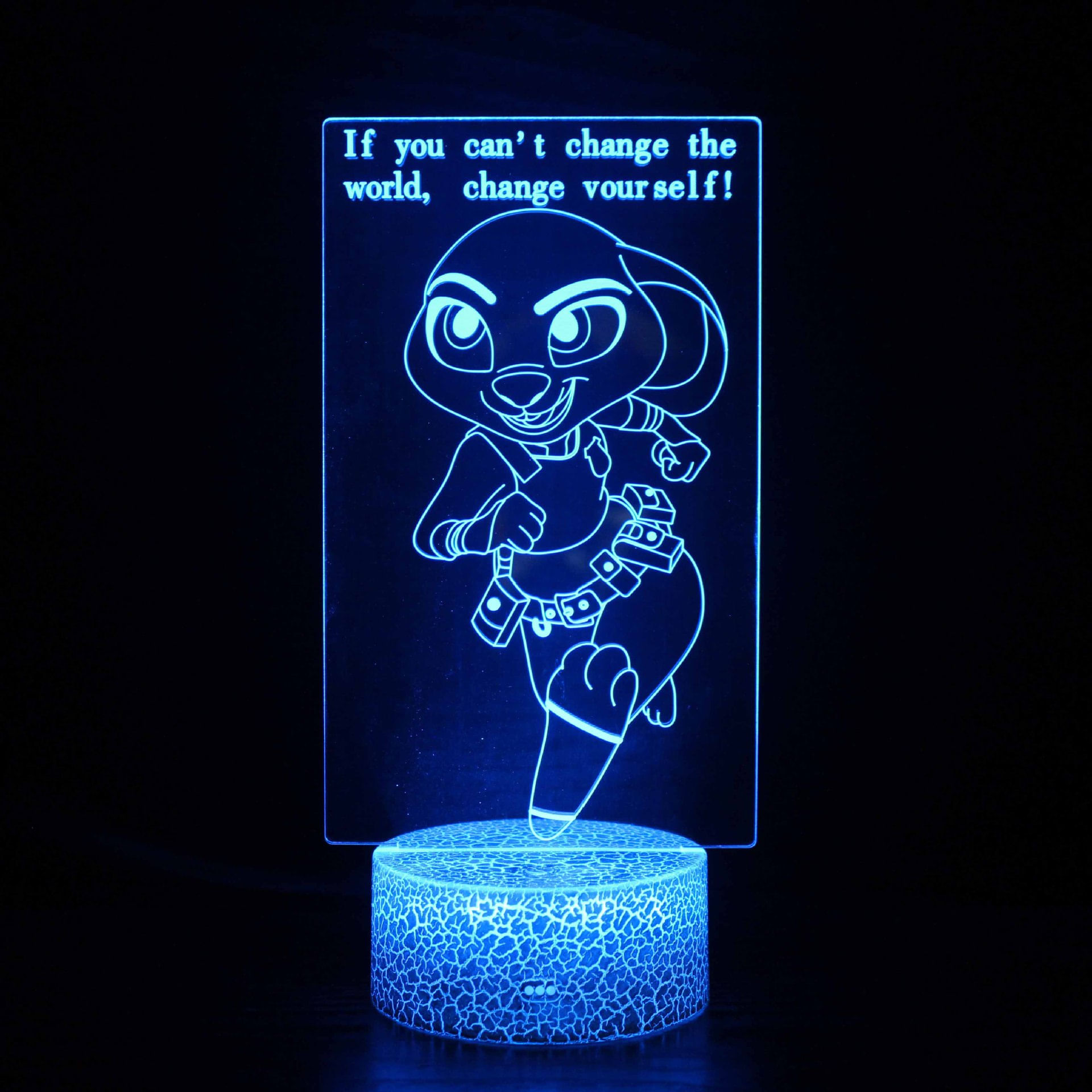 Led Night Light Aliens 3d Que Muda De Cor Para Crianças Com Base