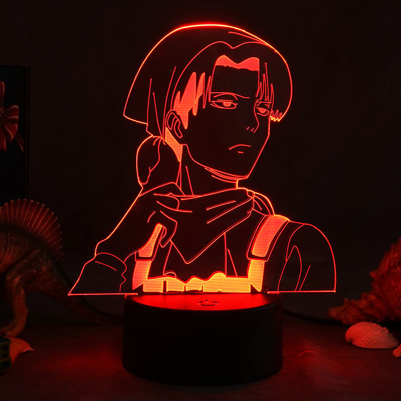 Luz Noturna Led 3d Attack On Titans Levi's Ackermans Color C