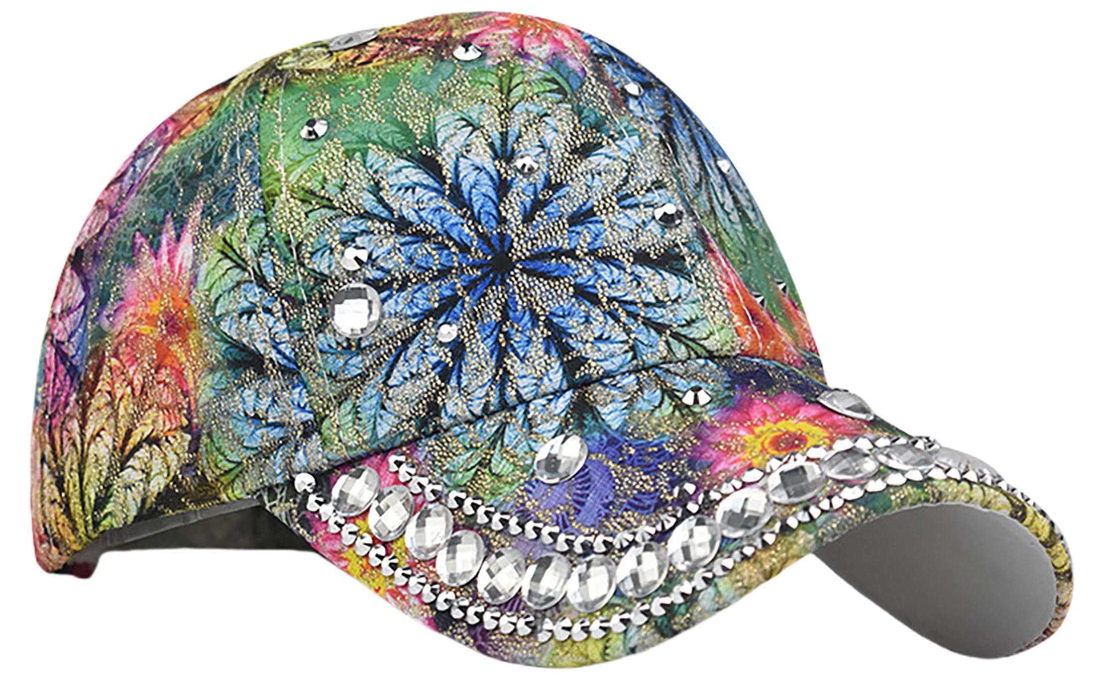 Gorra De Béisbol Bidadary Con Flor De Strass Brillante, Talla 56-58 Cm