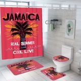 Conjunto De Cortinas De Chuveiro Tropical Palm Tree Waterproof De 4 Peças