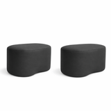 Kit 2 Puff Feijão Curvo Orgânico Sala Redondo Confortável Moderno Suede