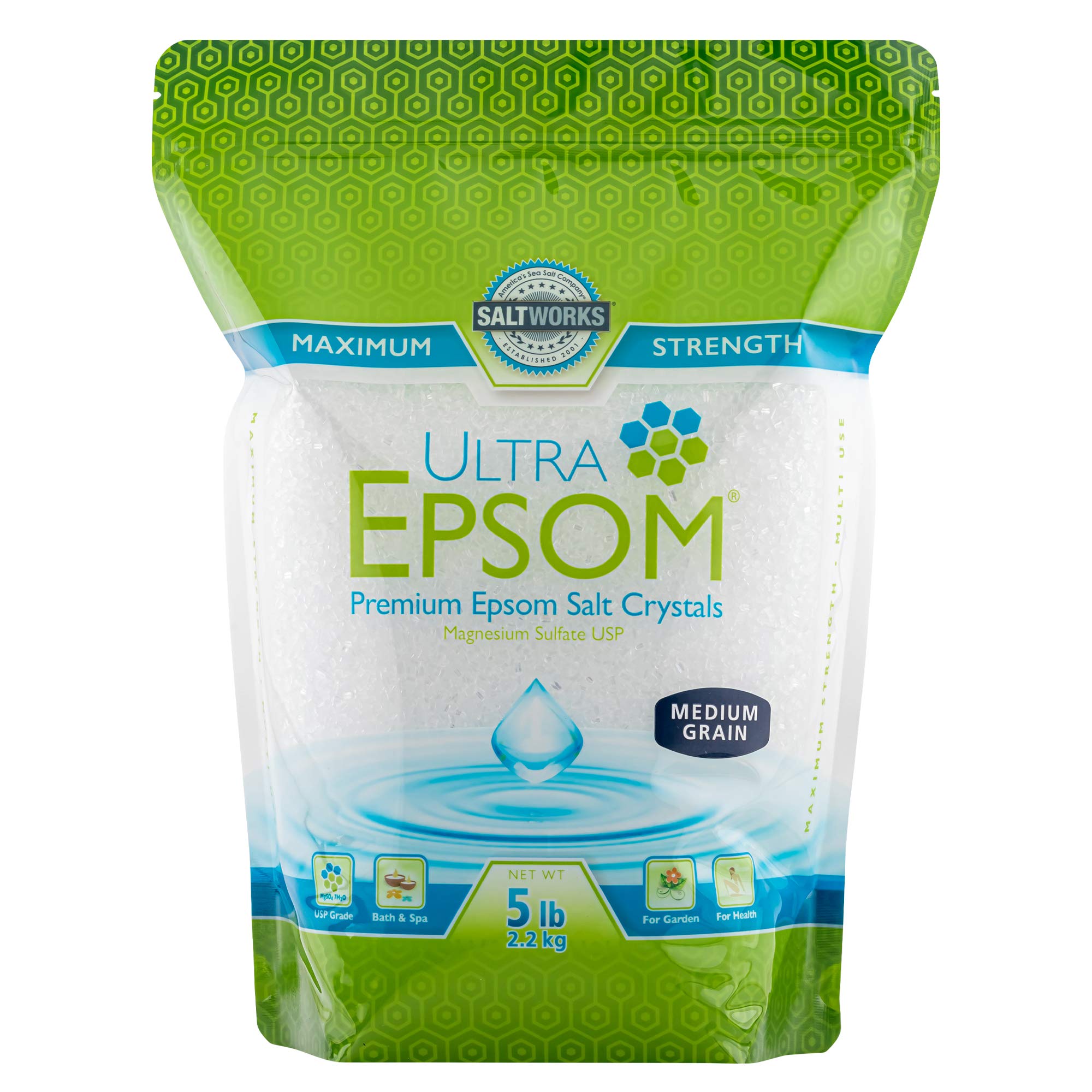 Saco De 2,27 Kg Sem Perfume Bath Saltworks Ultra Epsom