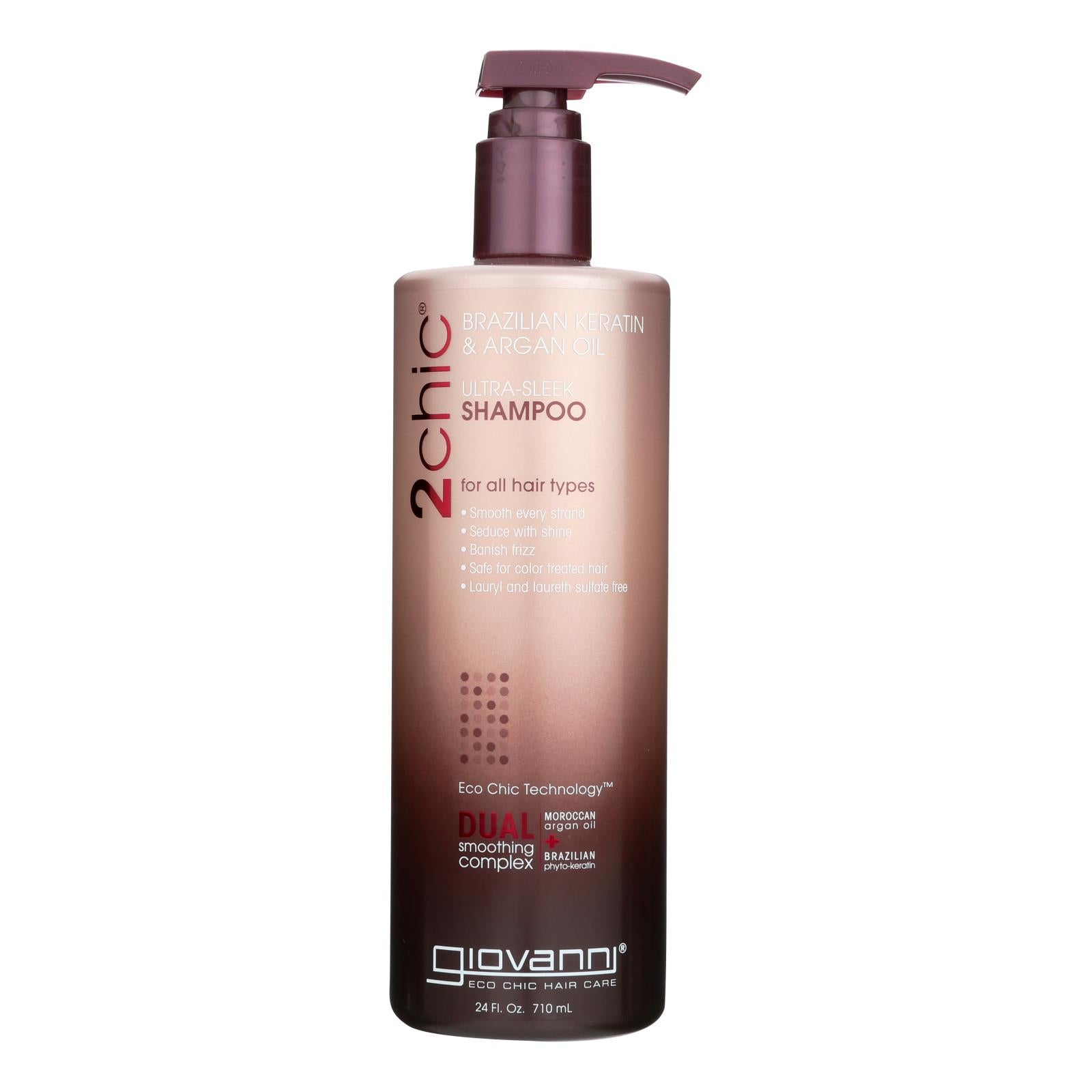 Shampoo Giovanni 2chic Queratina E Argan 710ml Para Todos Os Tipos De Cabelo