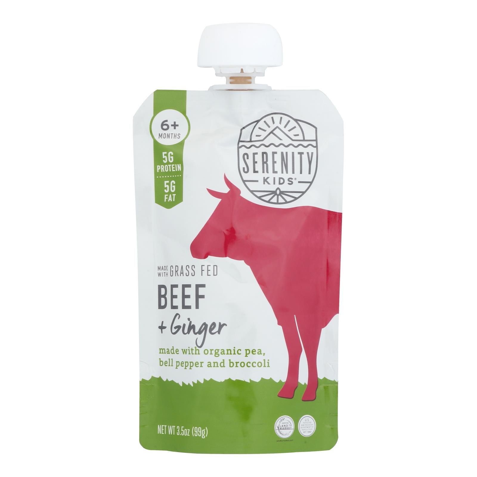 Baby Food Serenity Kids Pouch Beef Ginger 100 Ml, Caixa Com 6
