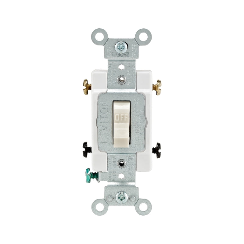 Interruptor De Alavanca De Dois Pólos Leviton 20a Ac Quiet Light Almond