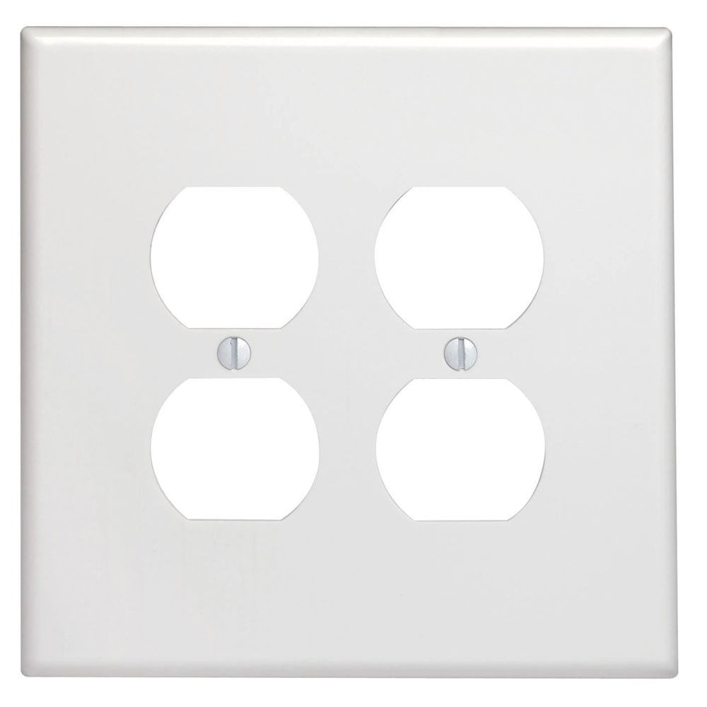 Placa De Parede Leviton 2-Gang Duplex Device Receptáculo Branco