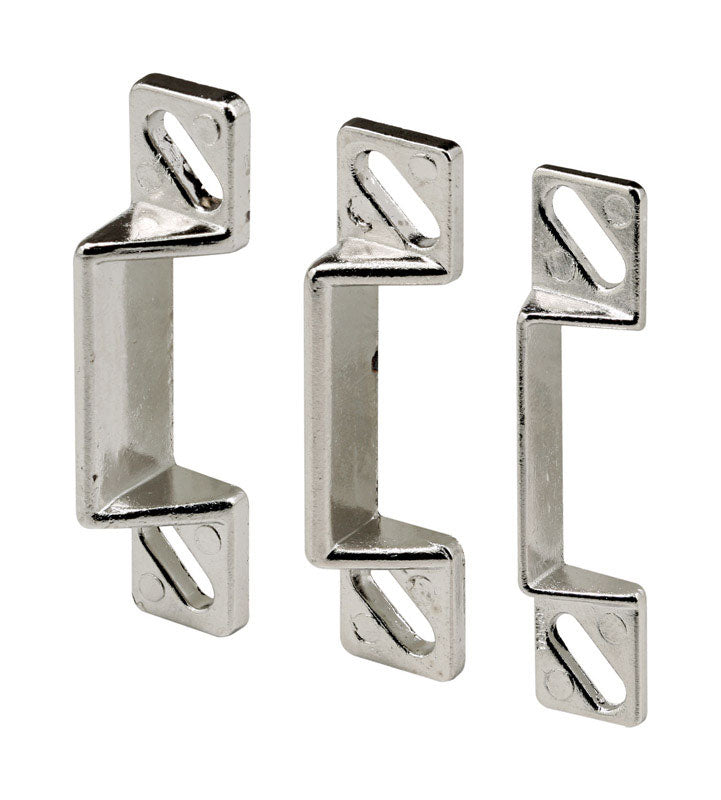 Conjunto De 3 Peças Door Strike Plates Prime-line Silver Zinc