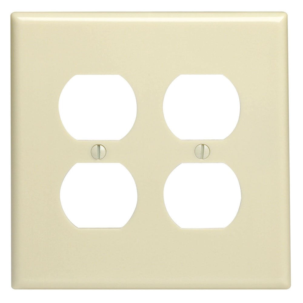 Placa De Parede Leviton 2-Gang Duplex Device Receptáculo Ivory
