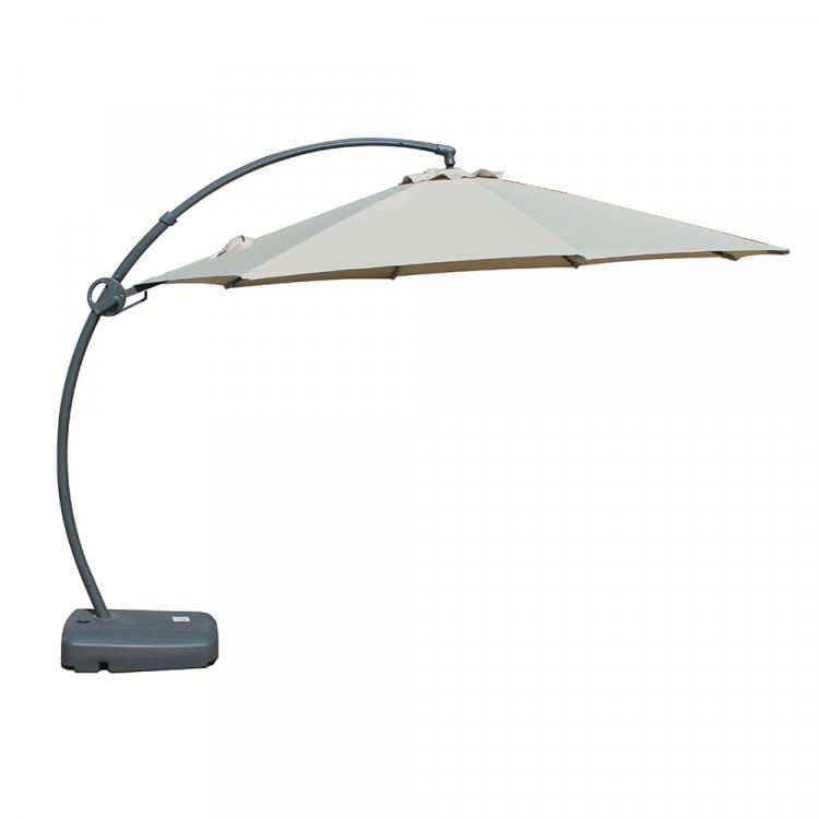 Ombrelone Hexagonal Acionamento a Manivela Barbados Rivatti Algodão Crú