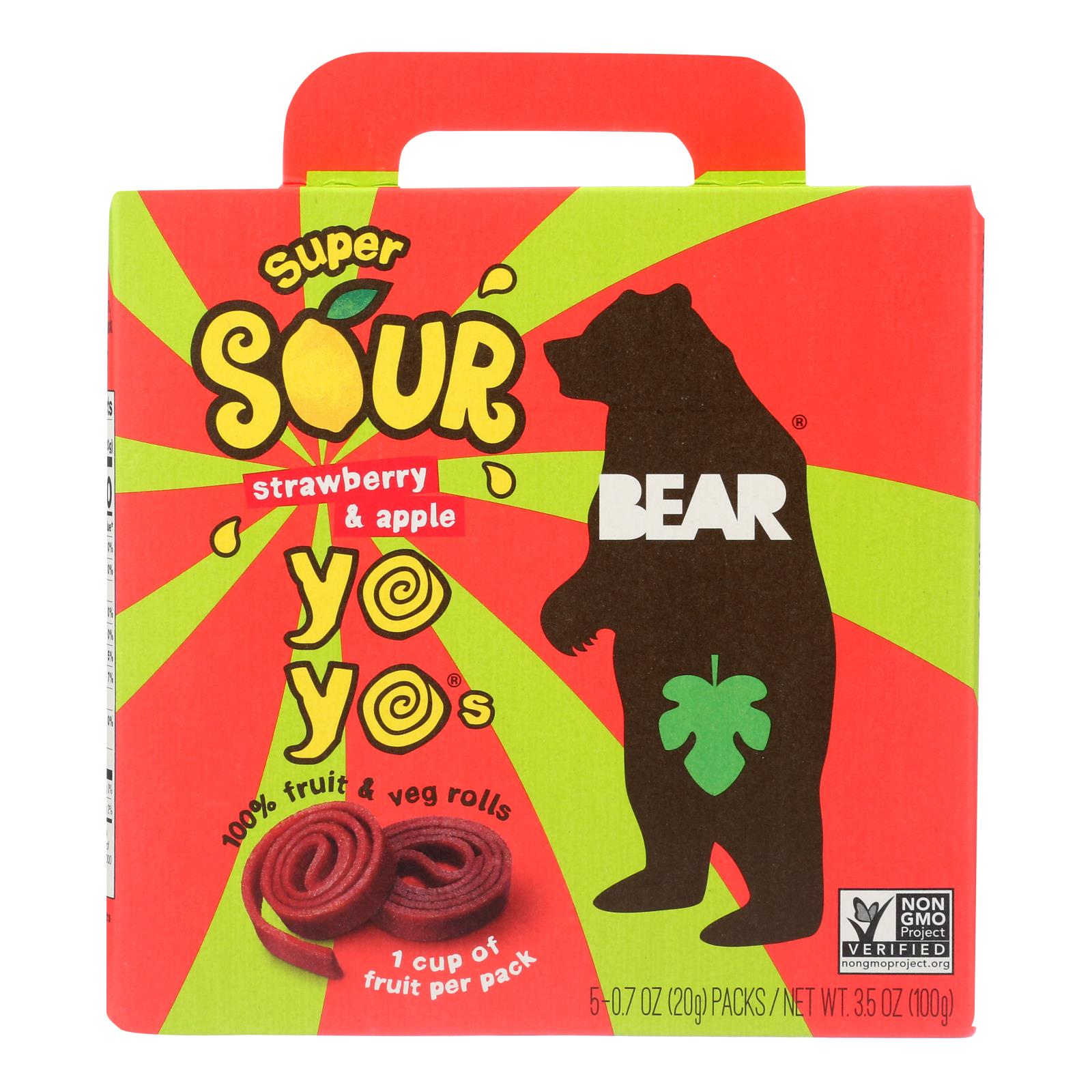Snack Bear Real Fruit Yoyo Straw Apple 100g - Caixa Com 6