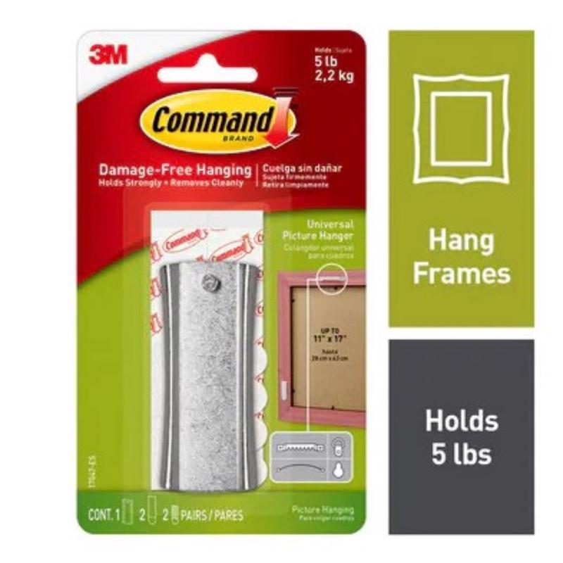 Cabide De Imagem 3M Command Plastic Coated White Small 2,27 Kg, Pacote Com 3