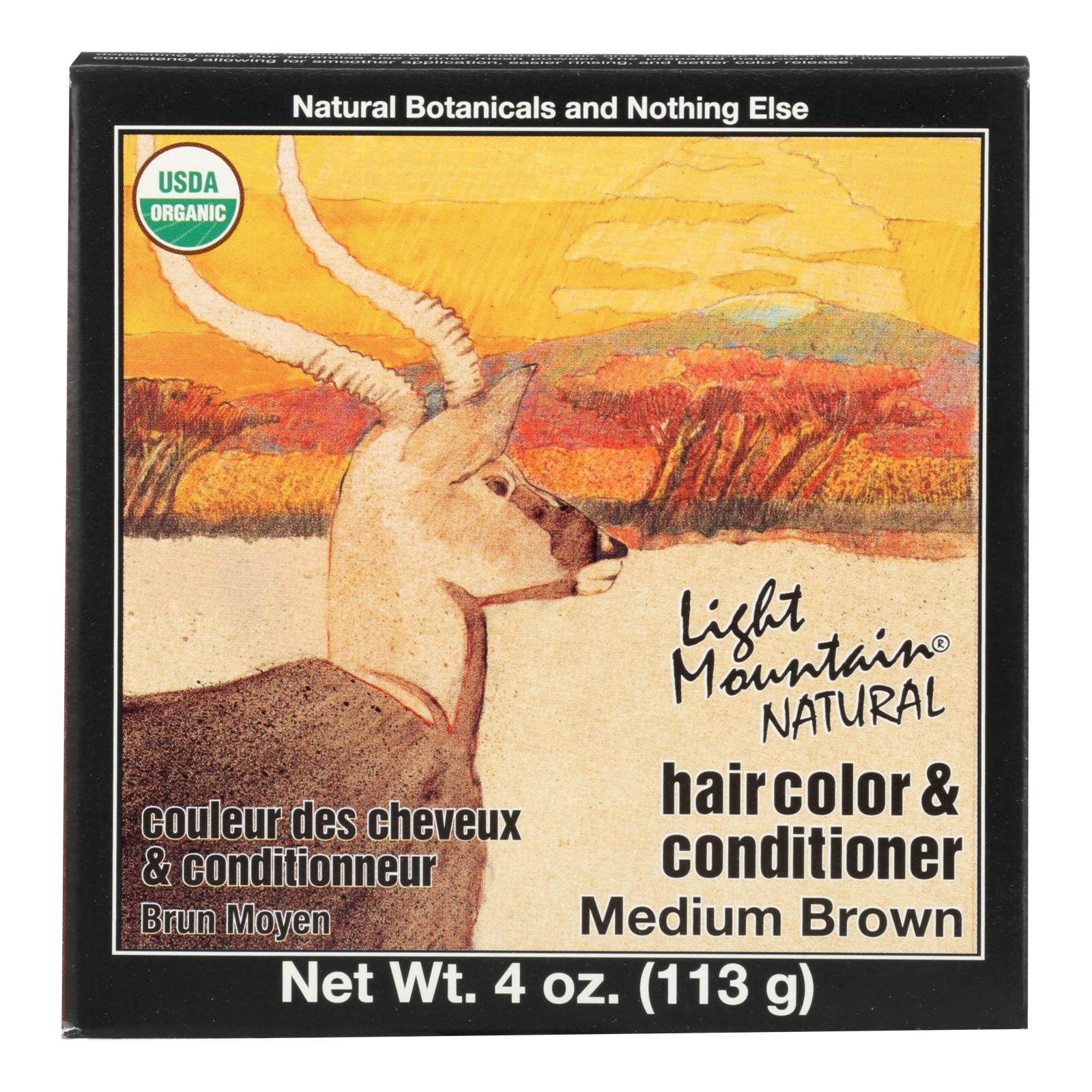 Cor E Condicionador De Cabelo Light Mountain Organic Medium Brown