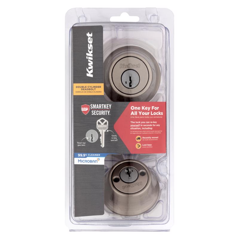 Cilindro Duplo De Níquel Acetinado Deadbolt Kwikset Smartkey Security