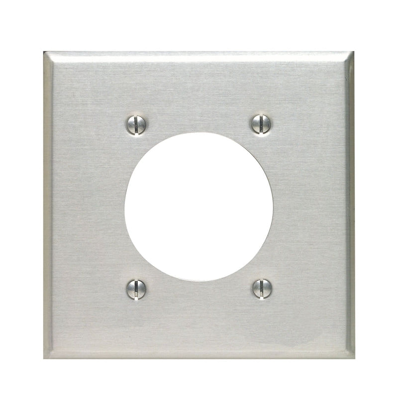 Placa De Parede Leviton Silver 2 Gang Aluminium Single Outlet