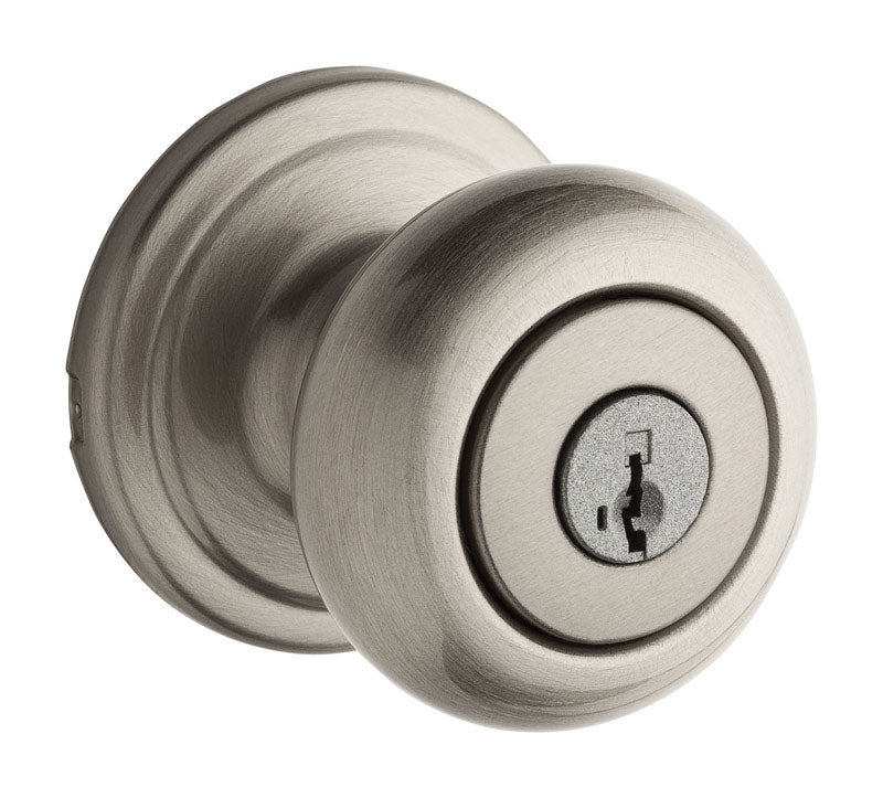 Lockset Kwikset SmartKey Juno Satin Nickel Entry Kw1 1-3/4