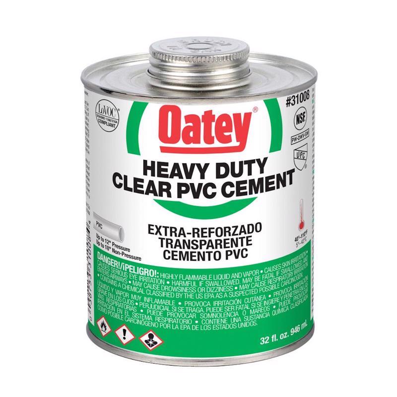 Cimento Oatey Heavy Duty Transparente Para Pvc 946ml