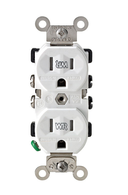 Outlet Leviton 15A 125V Duplex White TWR15-00W 1 Pacote