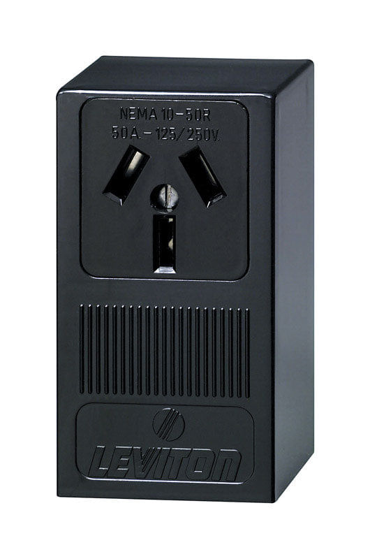Outlet Leviton 50A 125/250V 3 Fios Preto, 1 Pacote