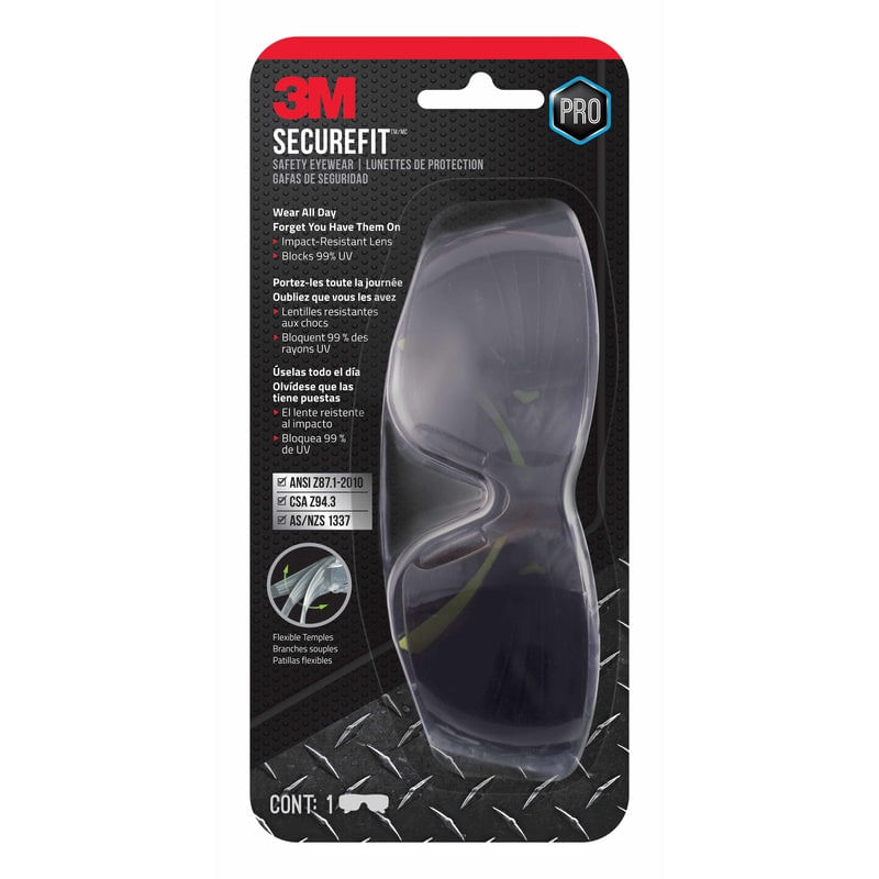 Óculos De Segurança 3M Securefit Anti-Fog Grey Lens Black Frame