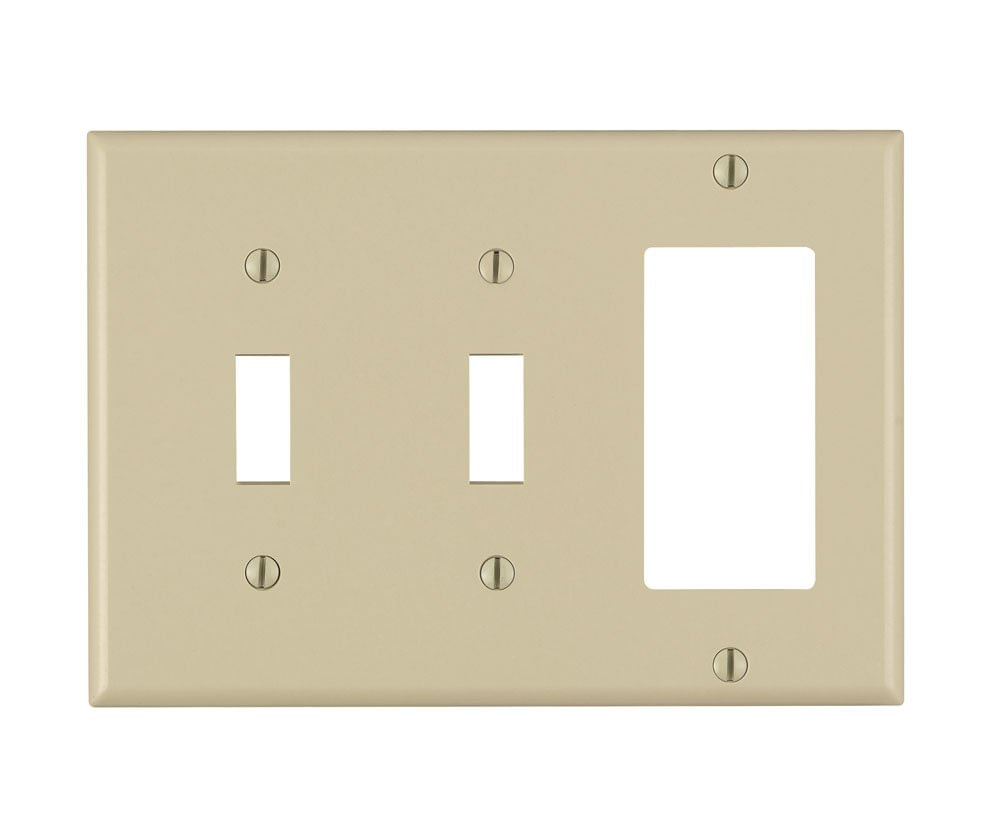 Placa De Parede Leviton 3-Gang 2-Toggle 1-Decora/GFCI Device Ivory