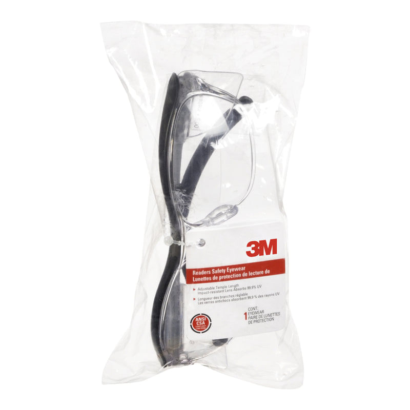 Óculos De Segurança 3M Anti-Fog Clear Lens Black Frame 2.5x