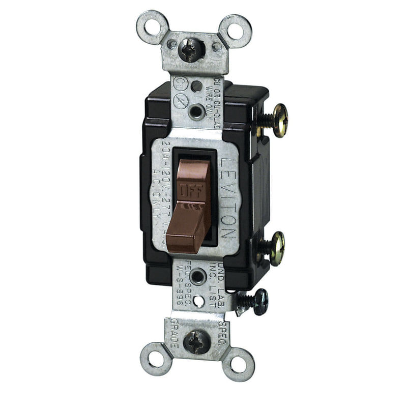 Interruptor Seletor Leviton 20a De Pólo Único Ac Quiet Brown, 1 Pacote