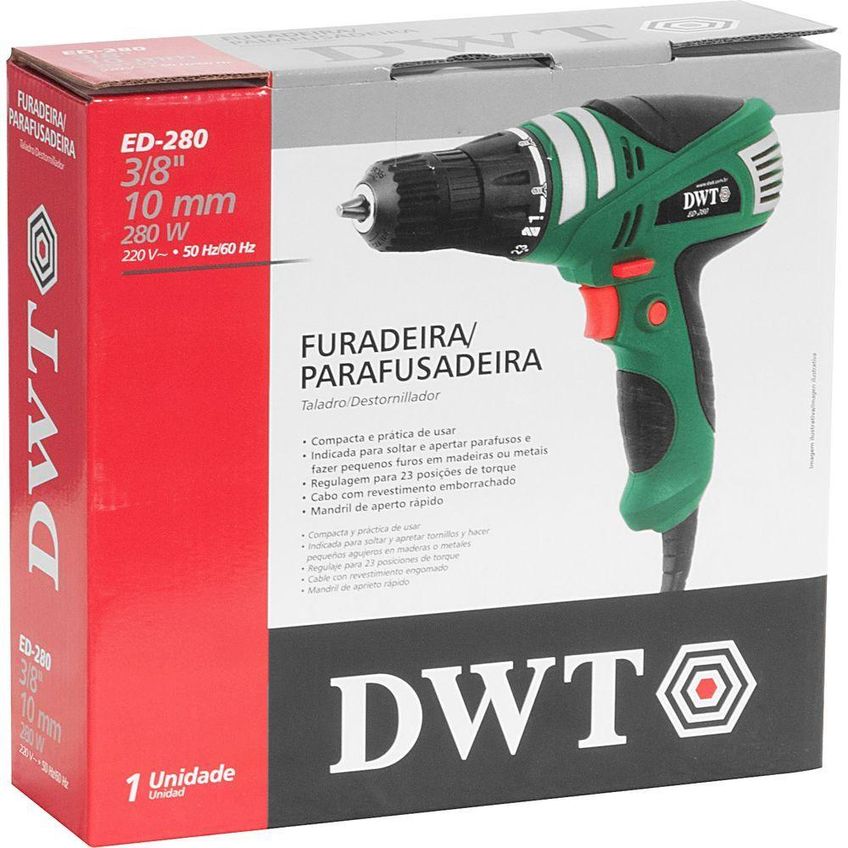 Furadeira-parafusadeira 3-8'' Ed 280 Dwt 220v - imagem 3