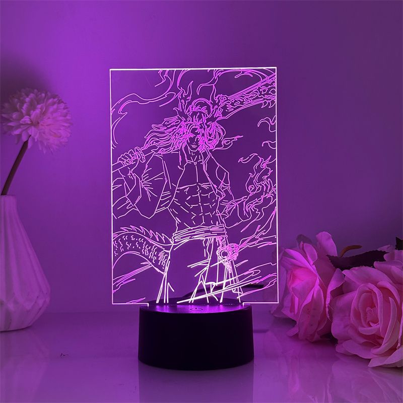 Luz Noturna Usb Naraka: Bladepoint Fire Man Com Ilusão 3d