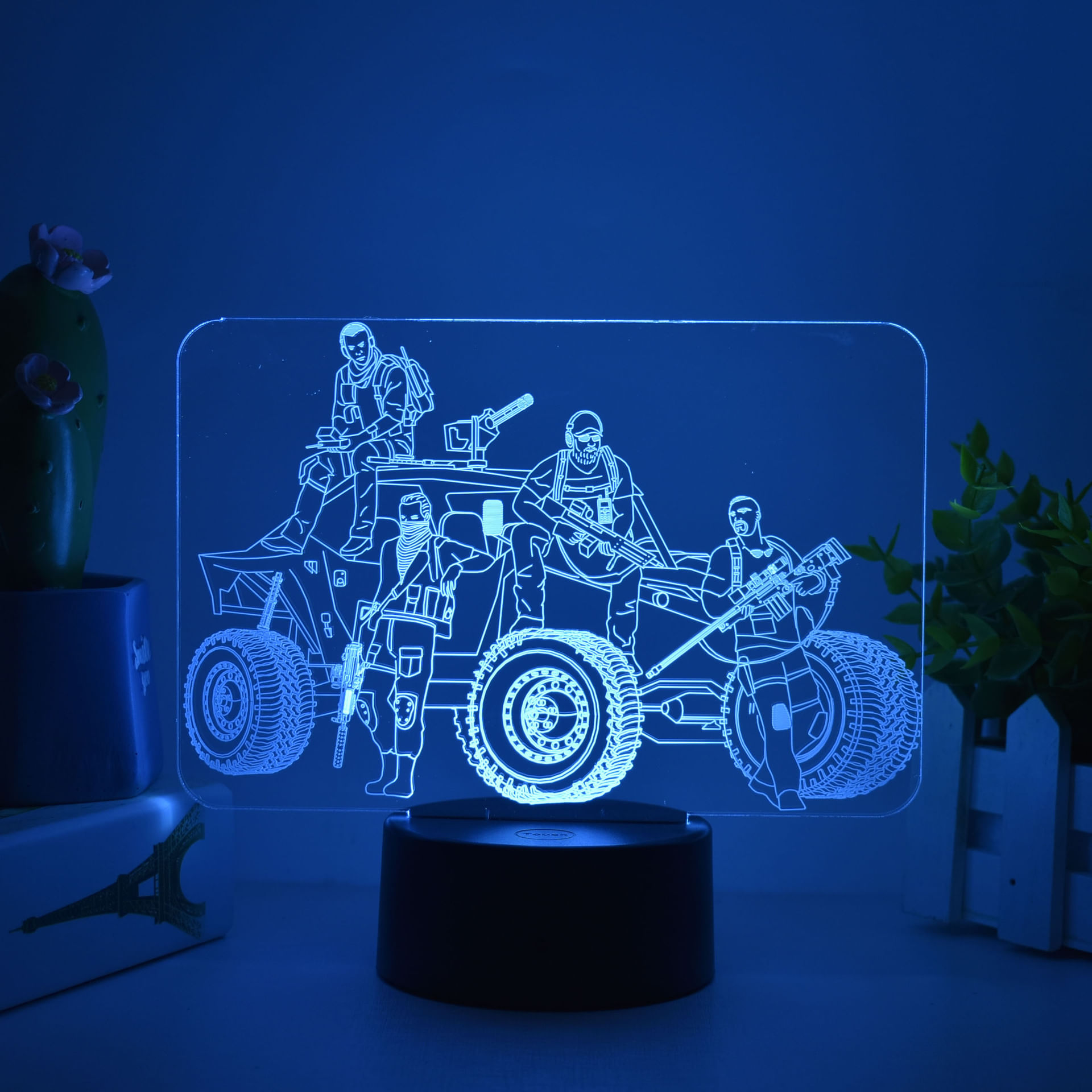 Luz Noturna Led 3d Ghost Recon Que Muda De Cor Para Crianças