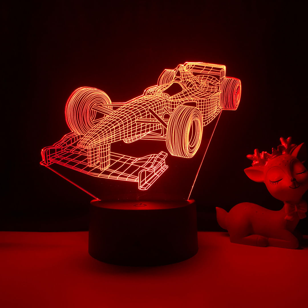Modelo De Carro De Corrida 3D Night Light Colorful Glowing Kids