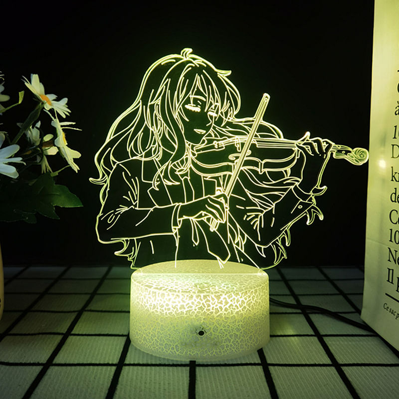 3D Night Light Your Lie Em Abril Kaori Miyazono Arima Kousei