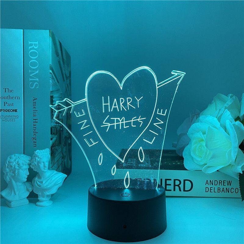 Luz Noturna Usb Harry Styles Merchandise Em Acrílico Com Ilusão 3d