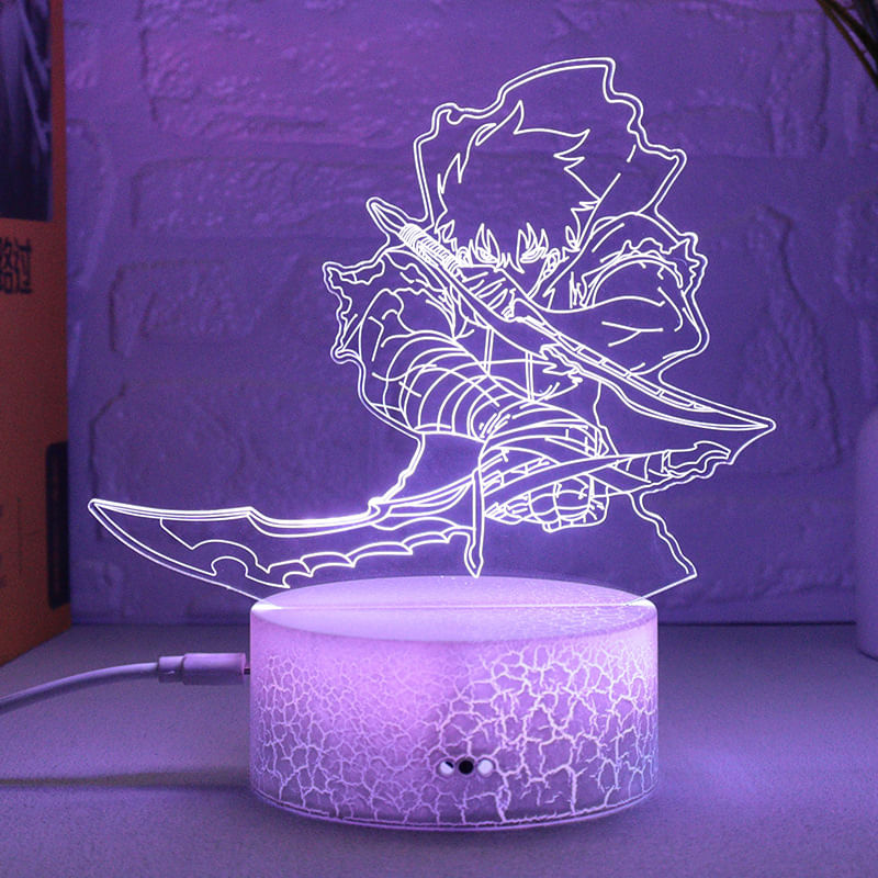 Anime 3D Night Light Eu Sozinho Subo De Nível Shadow Monarch Cheng X