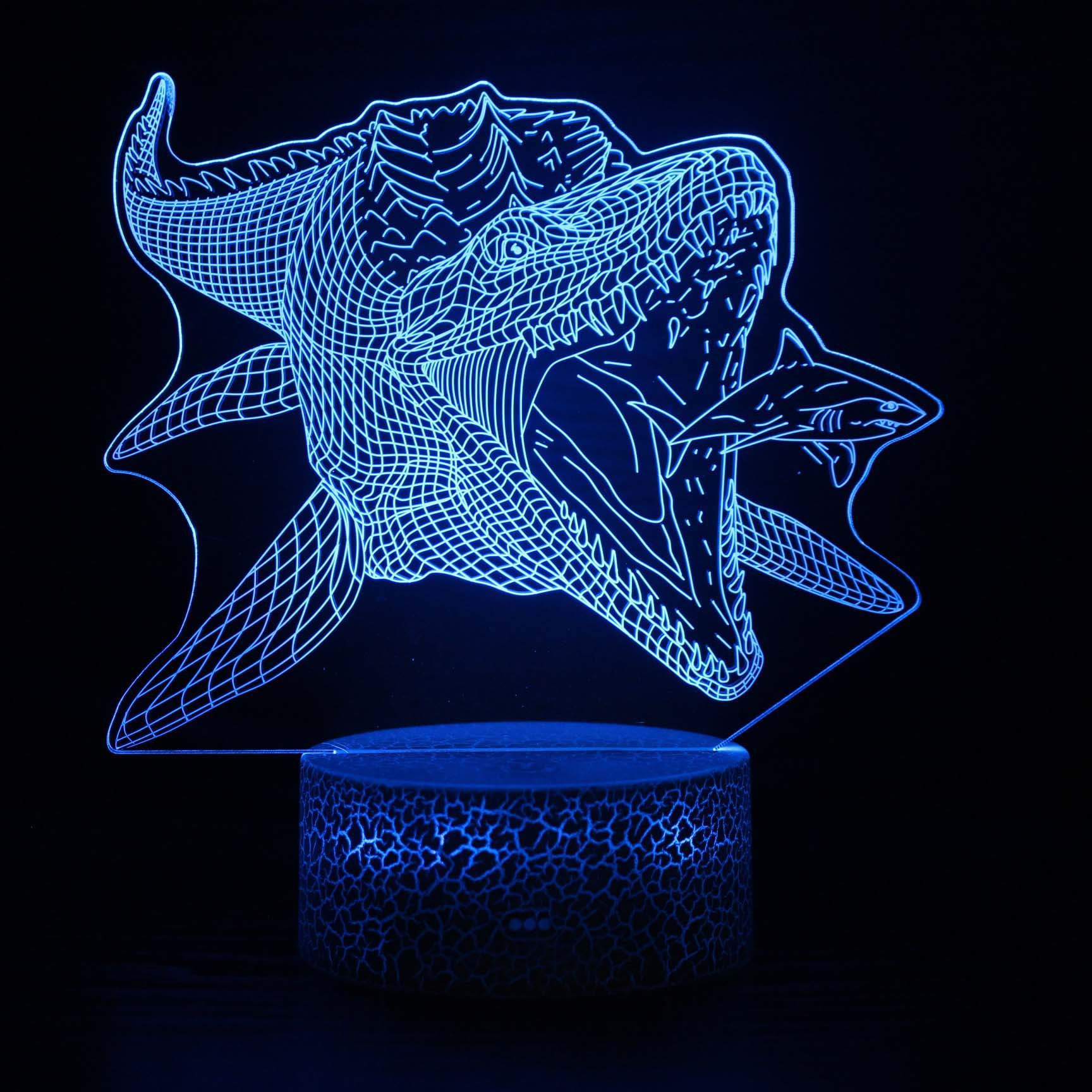 Candeeiro De Mesa Whale 3D Led Colorful Touch Remote Control Night