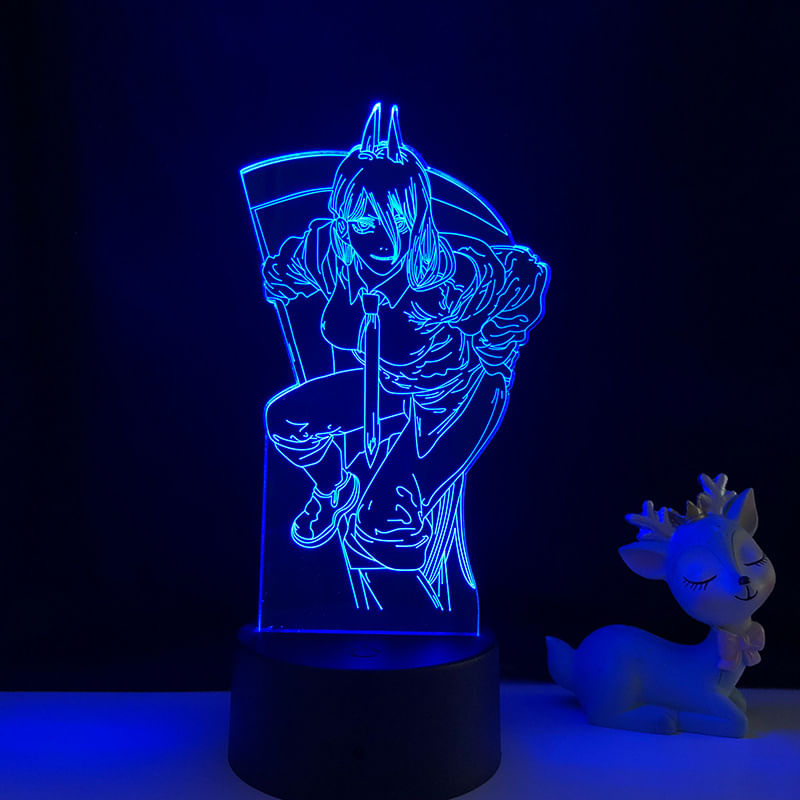 Lâmpada Night Light Anime Chainsaw Man Led 5v Com Ilusão 3d