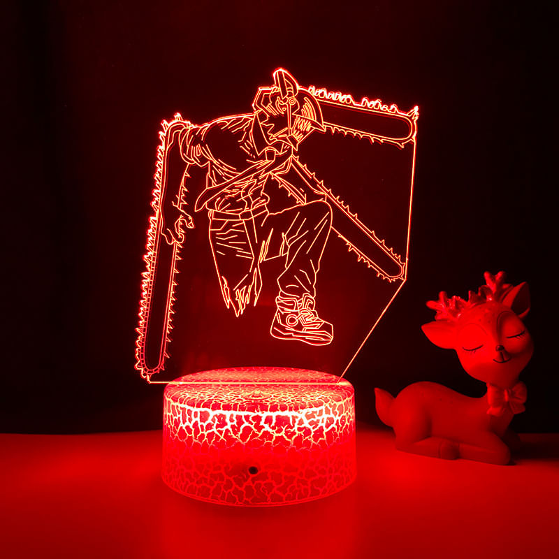Decoração De Quarto Led Night Light Anime Chainsaw Man 3d