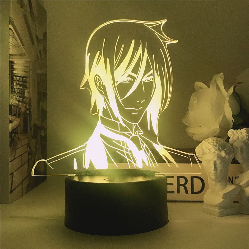 Luz Noturna Usb Preta Butler Sebastian Acrylic Com Base Em Abs