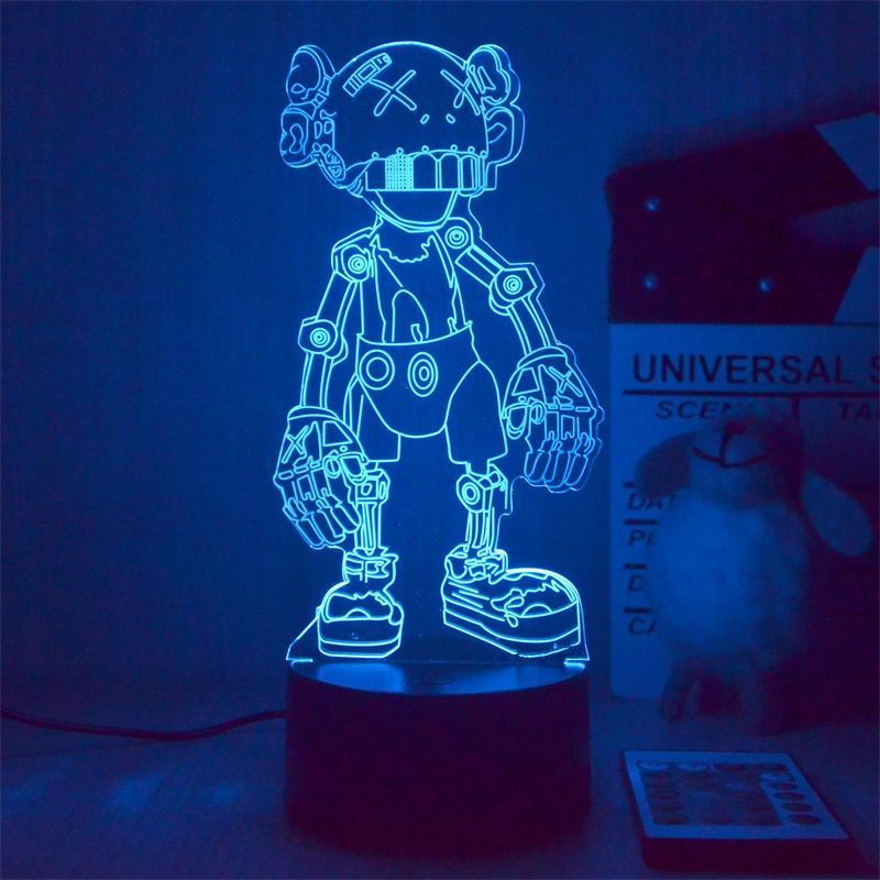 Luz Noturna Cute Violent Bear Usb 3d Illusion Acrílico